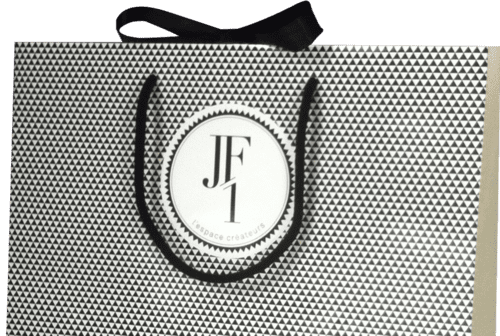 Sac papier luxe poignées coton ruban JF