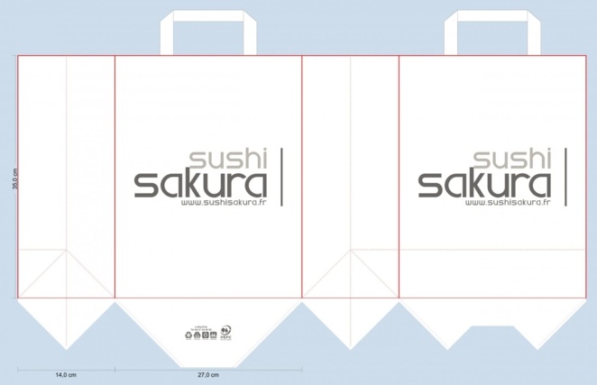 BAT sac papier panier repas traiteur sushi sakura