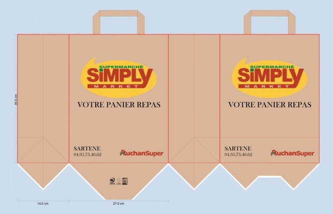 BAT SIMPLY MARKET sac papier kraft repas restauration