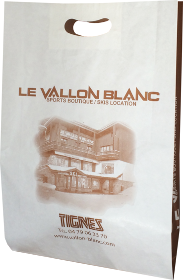 Sac papier poignées découpées Le Vallon Blanc