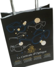 Sac papier kraft poignées torsadées opticien