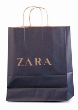 sac kraft poignées torsadées zara