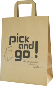 sac papier kraft personnalisé pour l'entreprise Pick and Go 