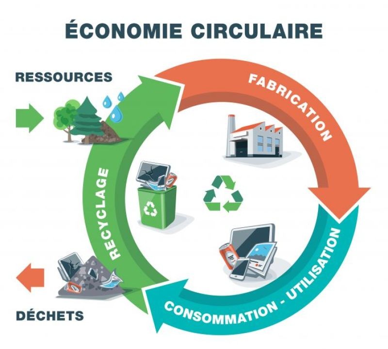 Schéma expliquant l'économie circulaire 