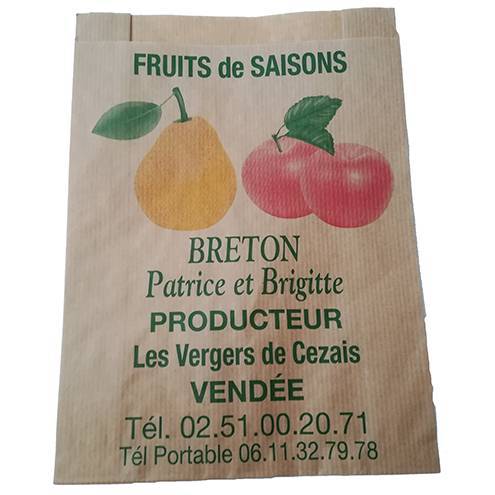 Sachet papier kraft modèle Fruits de Saisons